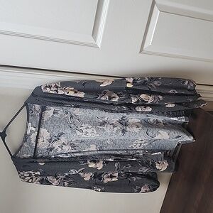 Maurice's Floral Puff Sleeve Cardigan Women's XL